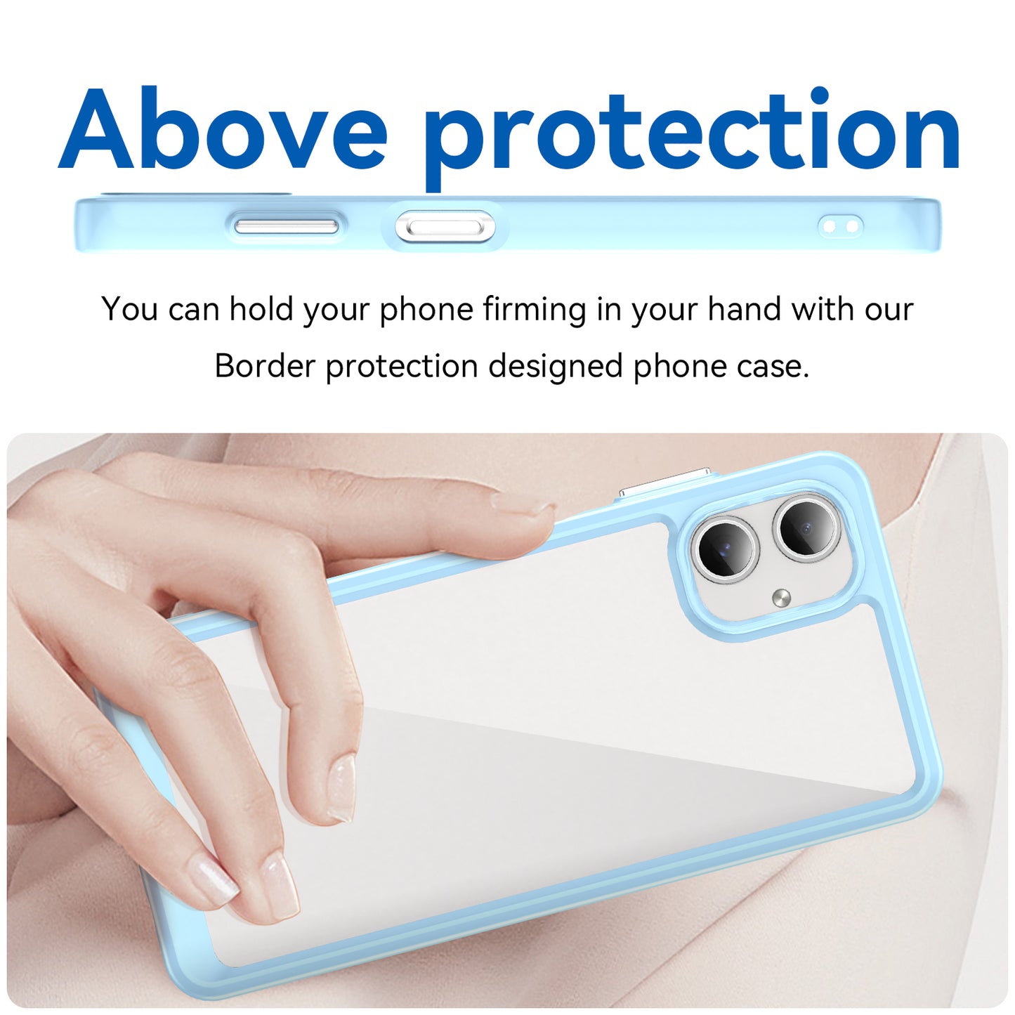 For Samsung Galaxy A06 Shockproof Case TPU +Acrylic Protective Clear Phone Cover - Blue