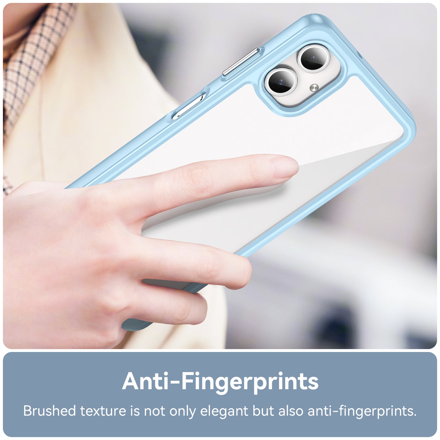 For Samsung Galaxy A06 Shockproof Case TPU +Acrylic Protective Clear Phone Cover - Blue