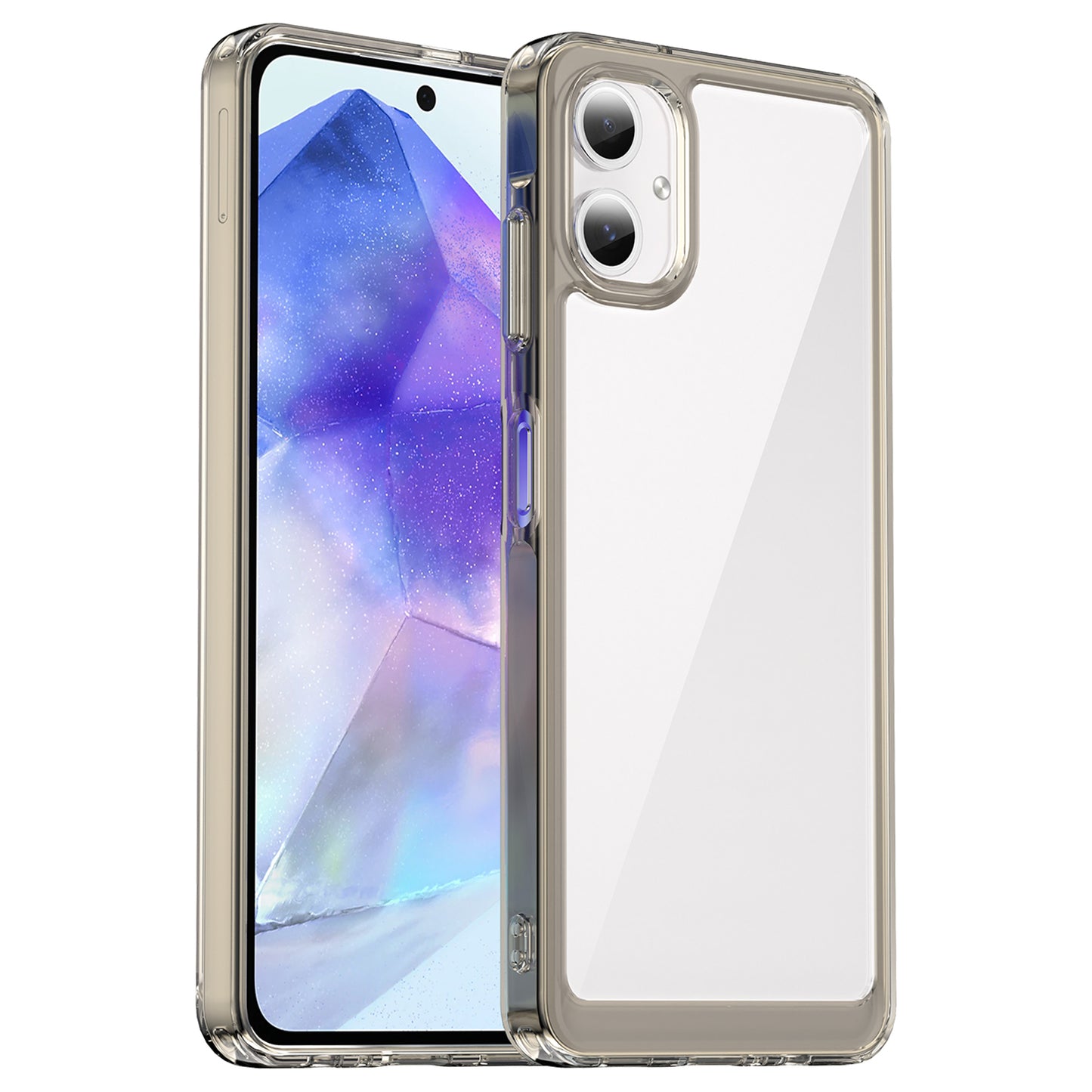 For Samsung Galaxy A06 Shockproof Case TPU +Acrylic Protective Clear Phone Cover - Transparent Grey
