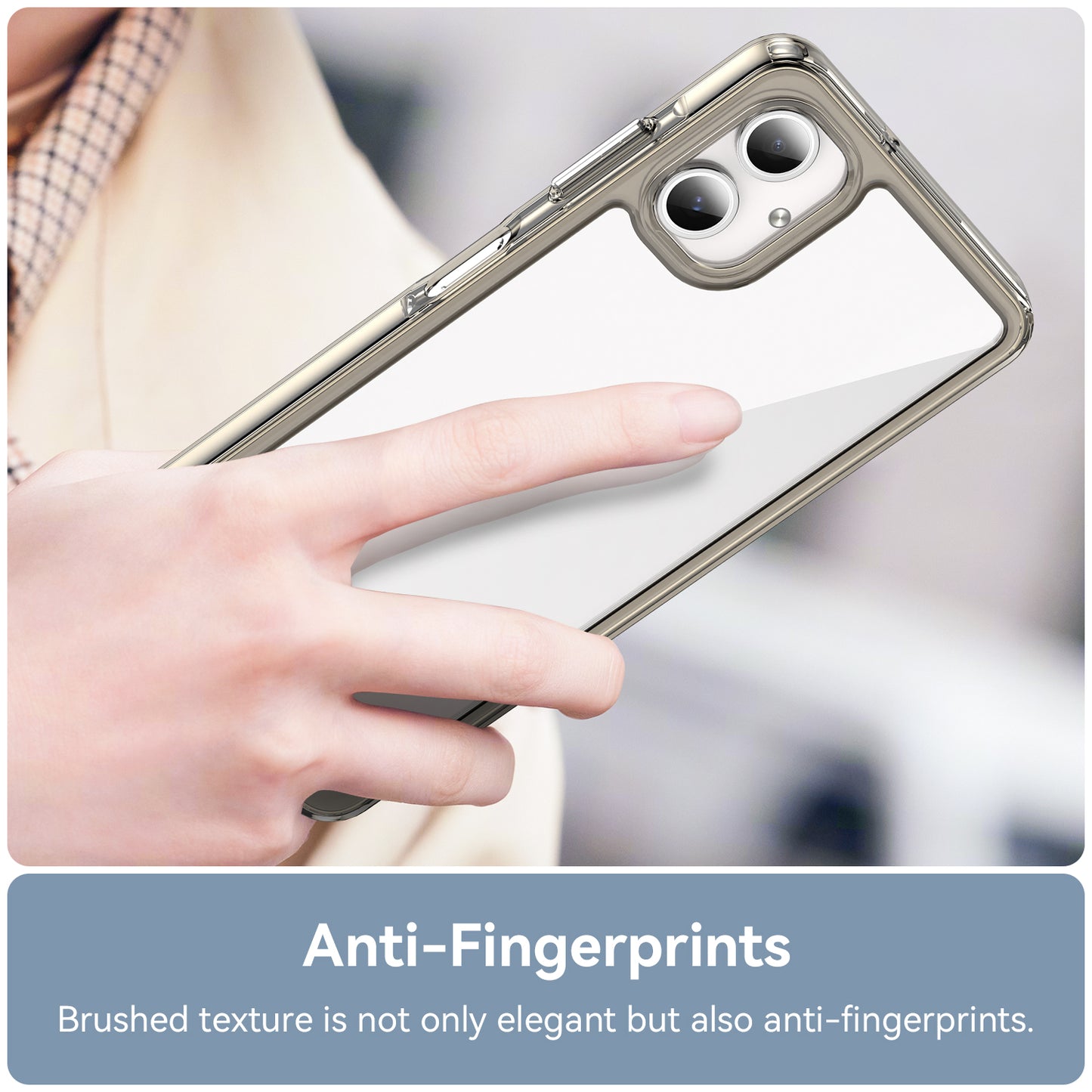 For Samsung Galaxy A06 Shockproof Case TPU +Acrylic Protective Clear Phone Cover - Transparent Grey