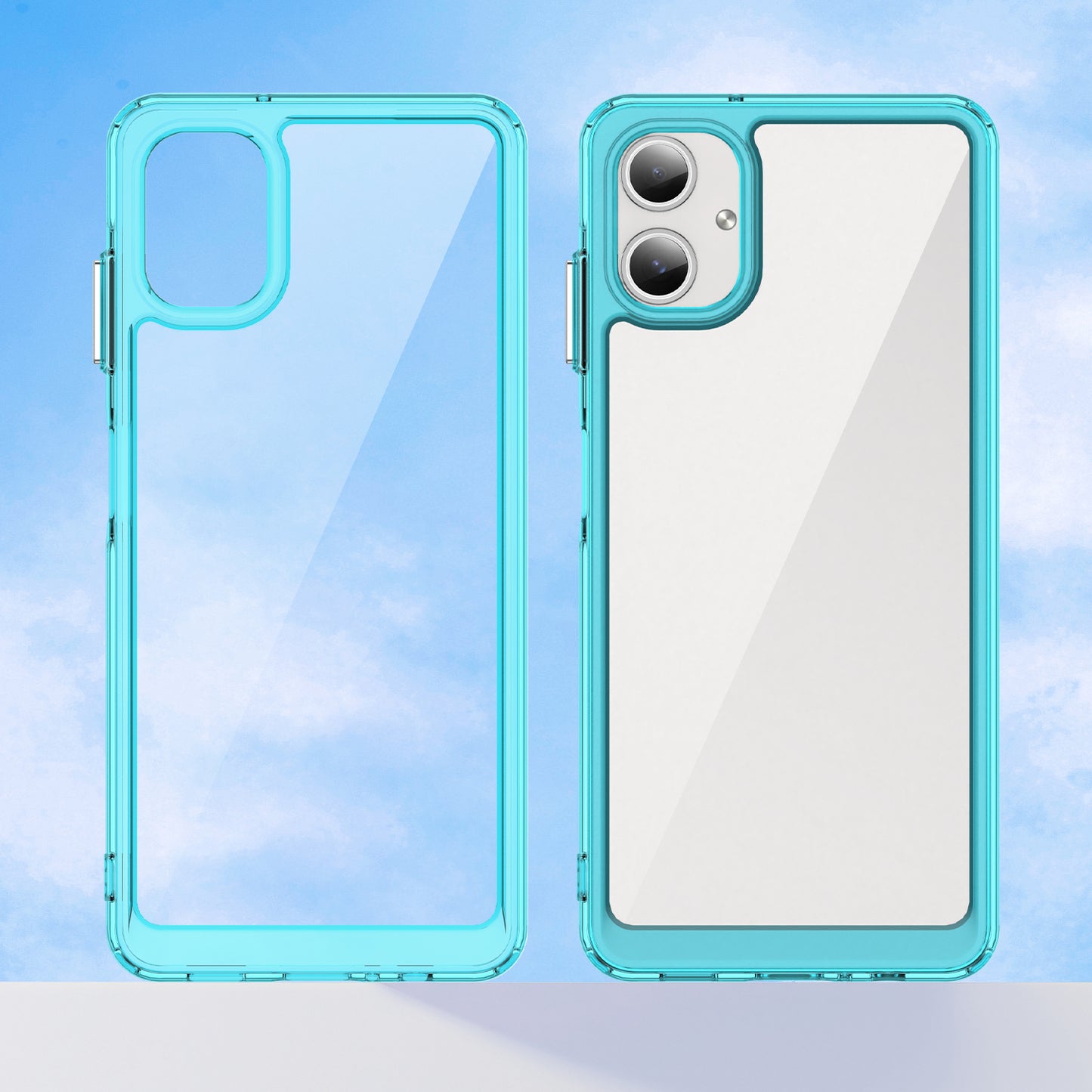 For Samsung Galaxy A06 Shockproof Case TPU +Acrylic Protective Clear Phone Cover - Transparent Blue