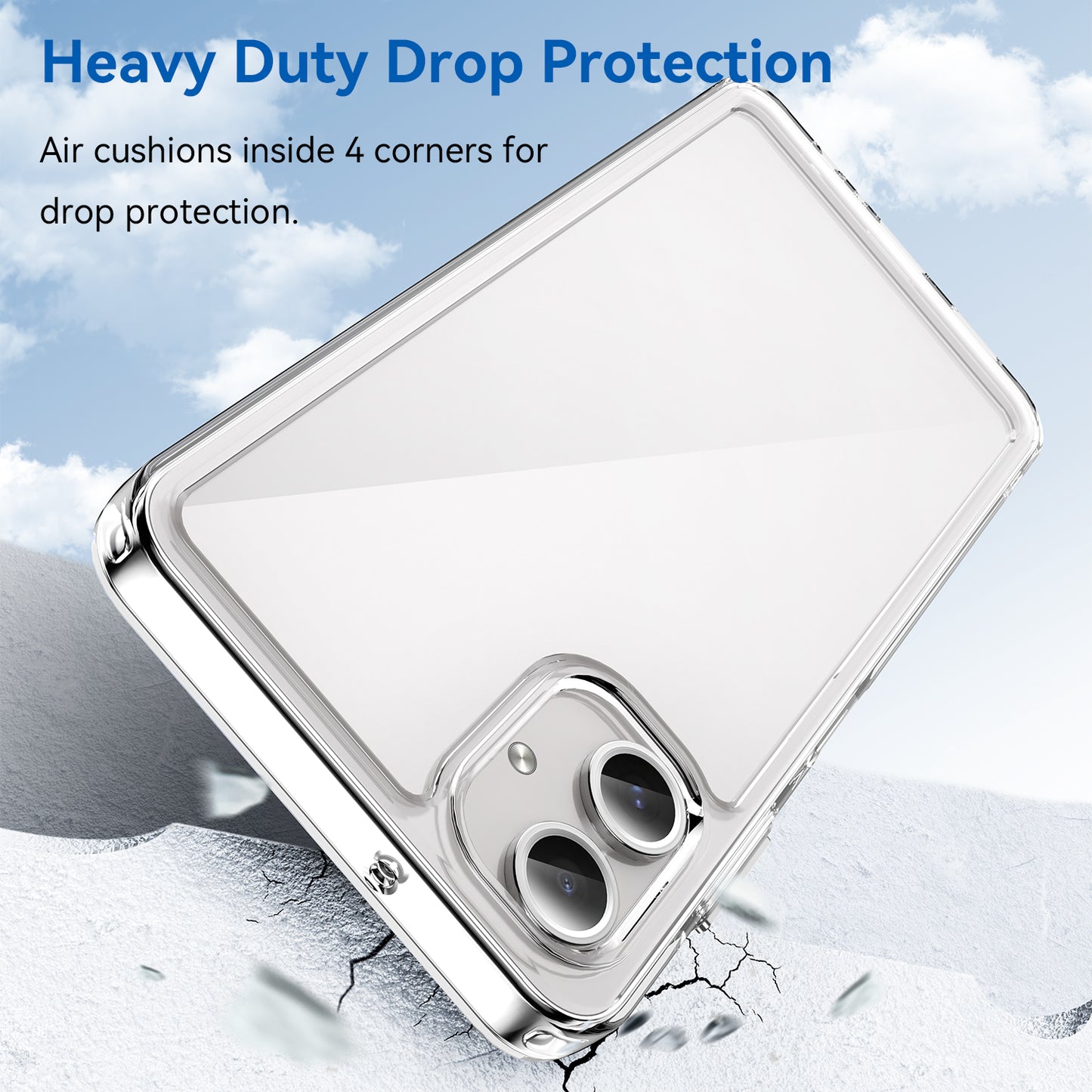 For Samsung Galaxy A06 Shockproof Case TPU +Acrylic Protective Clear Phone Cover - Transparent