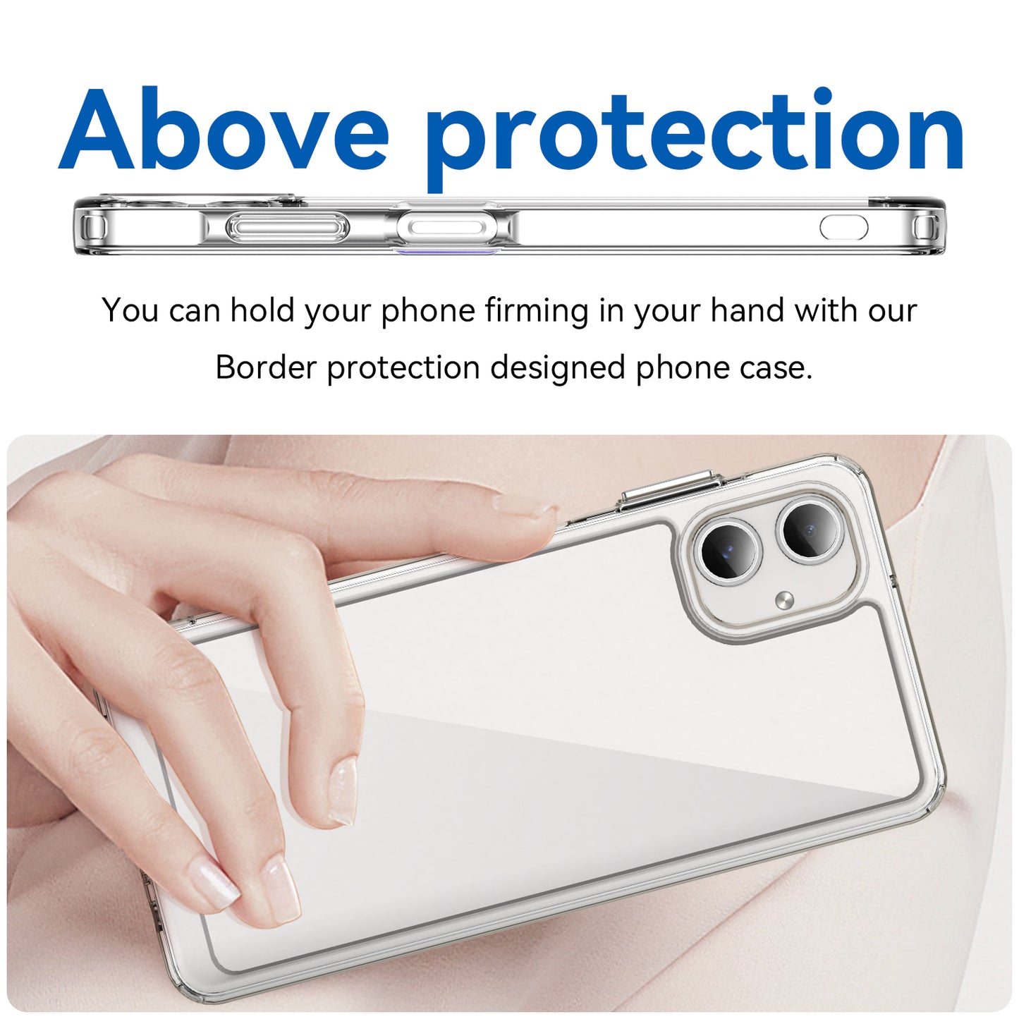 For Samsung Galaxy A06 Shockproof Case TPU +Acrylic Protective Clear Phone Cover - Transparent