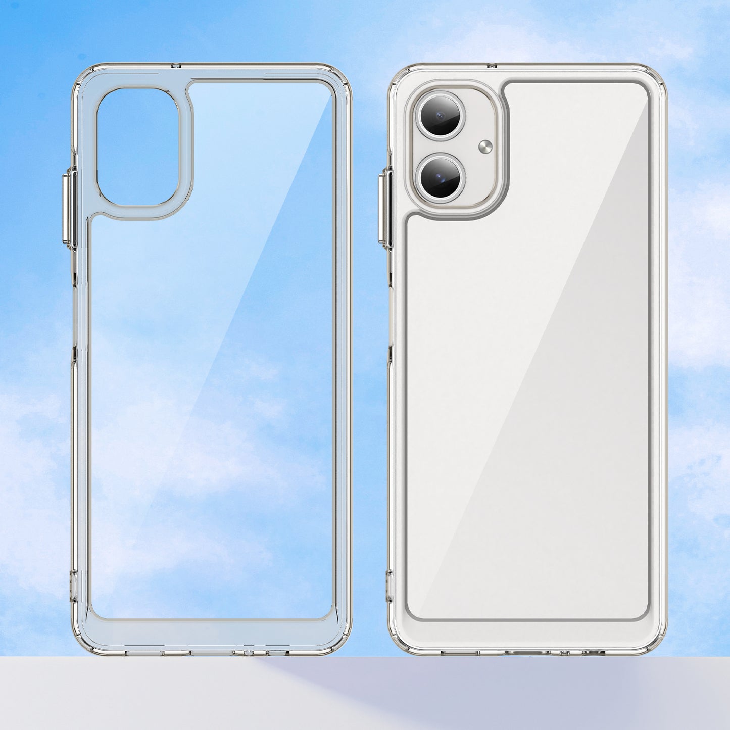 For Samsung Galaxy A06 Shockproof Case TPU +Acrylic Protective Clear Phone Cover - Transparent