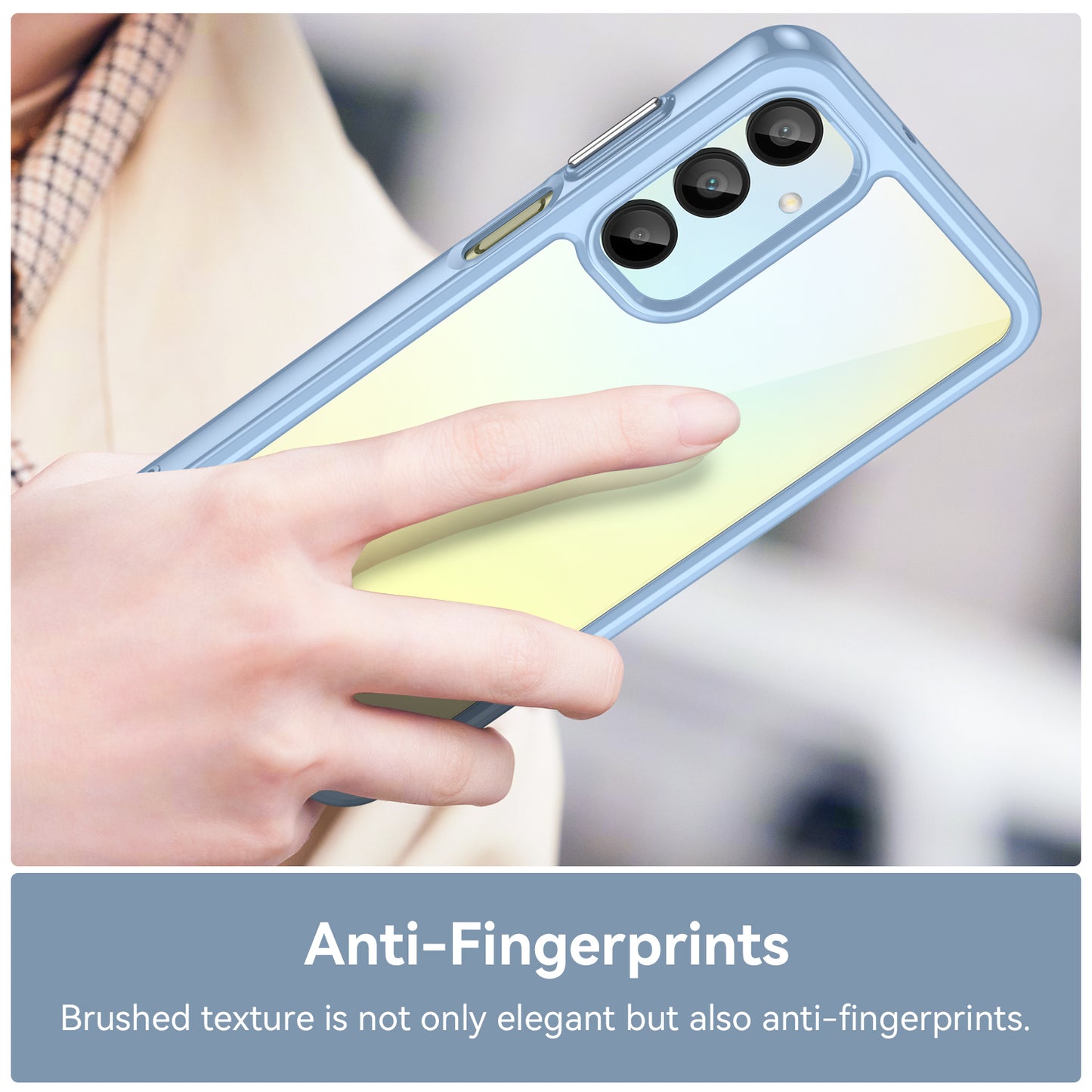 For Samsung Galaxy A16 5G / A16 4G Shockproof Case TPU +Acrylic Protective Clear Phone Cover - Blue