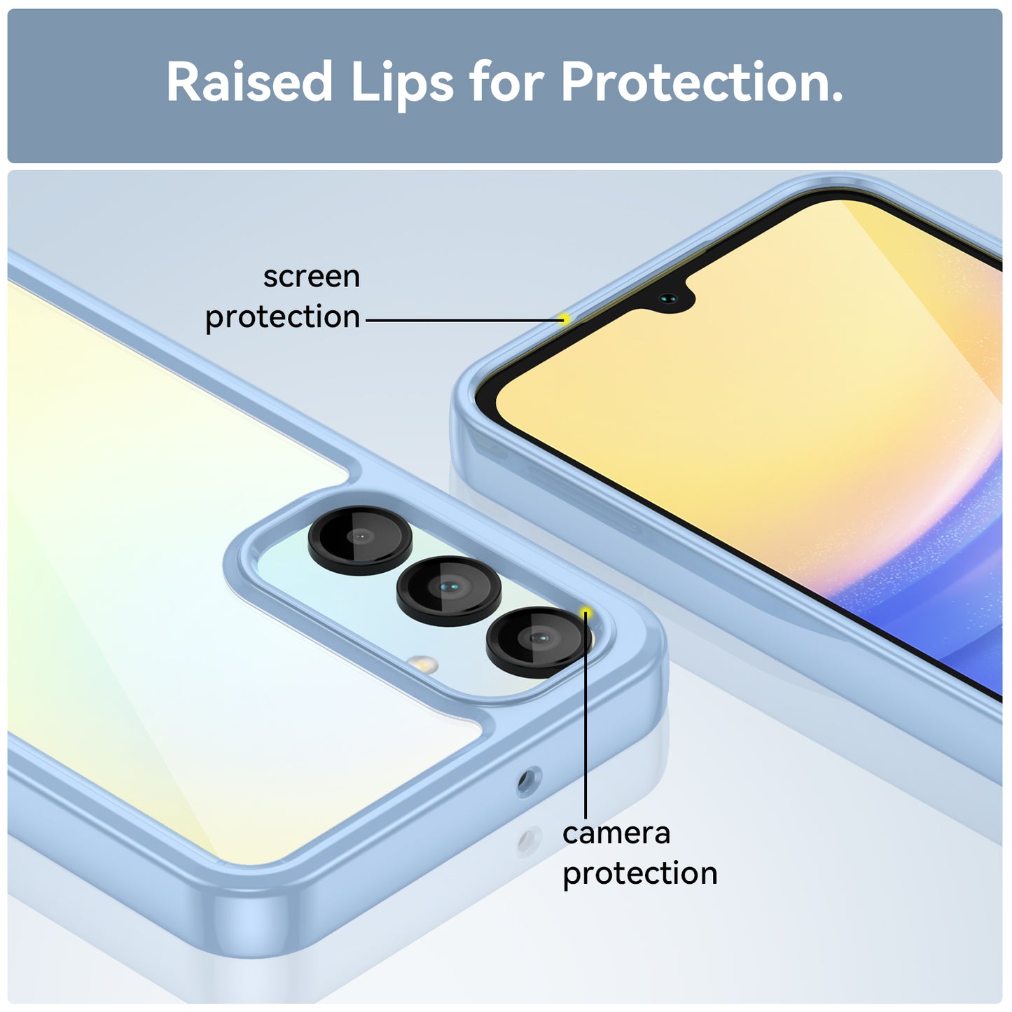For Samsung Galaxy A16 5G / A16 4G Shockproof Case TPU +Acrylic Protective Clear Phone Cover - Blue