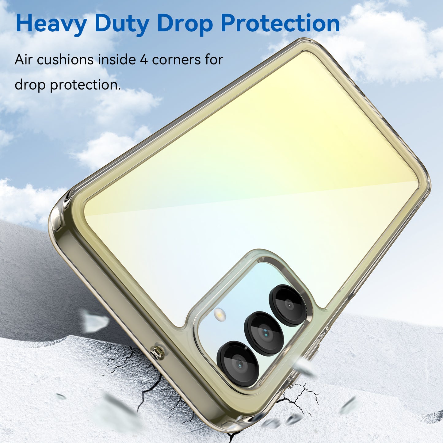 For Samsung Galaxy A16 5G / A16 4G Shockproof Case TPU +Acrylic Protective Clear Phone Cover - Transparent Grey