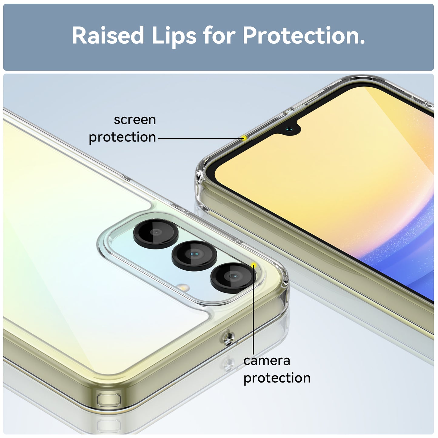 For Samsung Galaxy A16 5G / A16 4G Shockproof Case TPU +Acrylic Protective Clear Phone Cover - Transparent