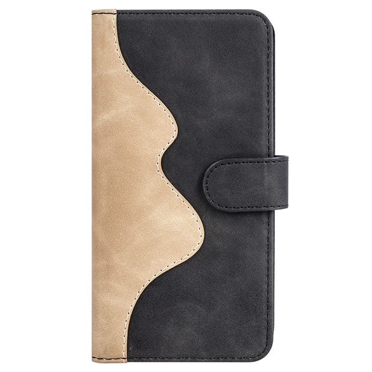 For OnePlus Nord 4 Wallet Case Leather Phone Cover Splicing Color - Black