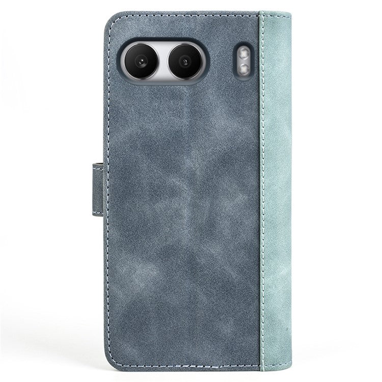 For OnePlus Nord 4 Wallet Case Leather Phone Cover Splicing Color - Blue