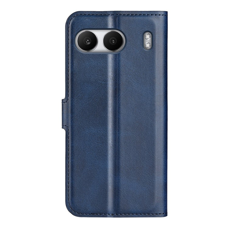 For OnePlus Nord 4 Stand Case Anti-Scratch Calf Texture Leather Phone Cover - Blue