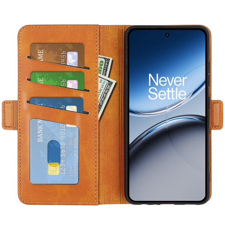 For OnePlus Nord 4 Stand Case Calf Texture Leather Wallet Phone Cover - Yellow