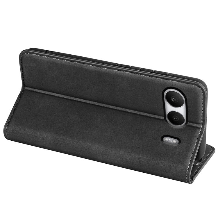 For OnePlus Nord 4 Case Skin-Touch Leather Wallet Phone Cover - Black
