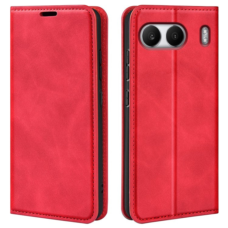For OnePlus Nord 4 Case Skin-Touch Leather Wallet Phone Cover - Red