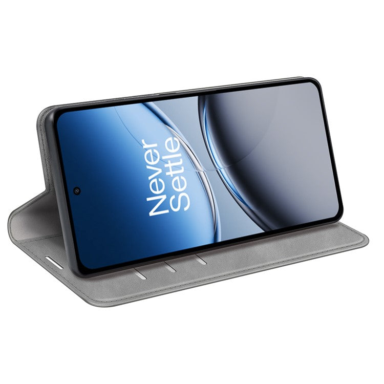 For OnePlus Nord 4 Case Skin-Touch Leather Wallet Phone Cover - Grey