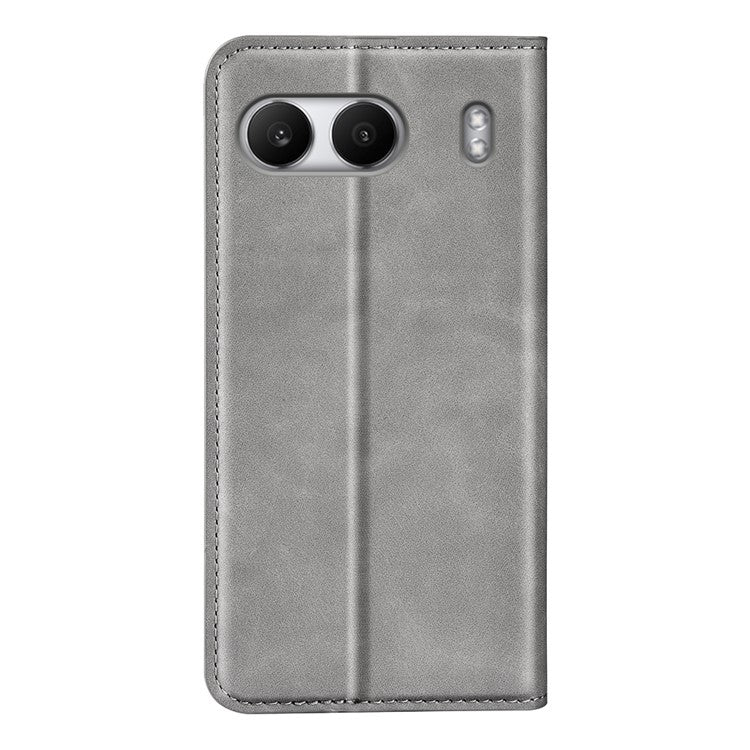 For OnePlus Nord 4 Case Skin-Touch Leather Wallet Phone Cover - Grey