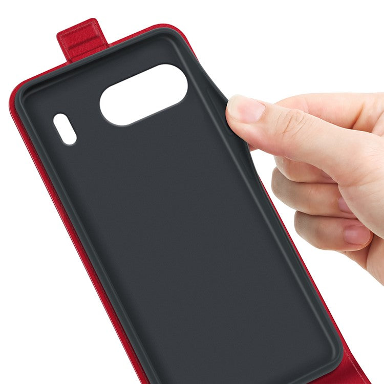 For OnePlus Nord 4 Case with Card Slots Vertical Flip Leather Phone Cover - Red