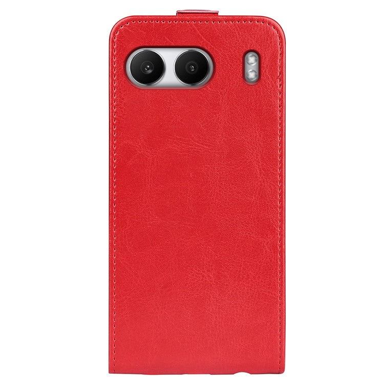 For OnePlus Nord 4 Case with Card Slots Vertical Flip Leather Phone Cover - Red