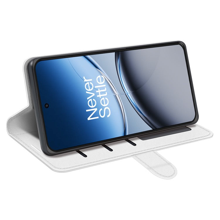 For OnePlus Nord 4 Wallet Case Crazy Horse Texture Stand Leather Phone Cover - White