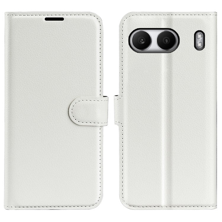 For OnePlus Nord 4 Case Litchi Texture Shockproof Leather Wallet Phone Cover - White