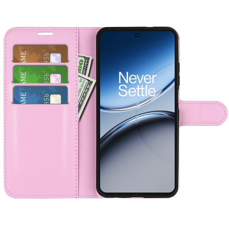 For OnePlus Nord 4 Case Litchi Texture Shockproof Leather Wallet Phone Cover - Pink