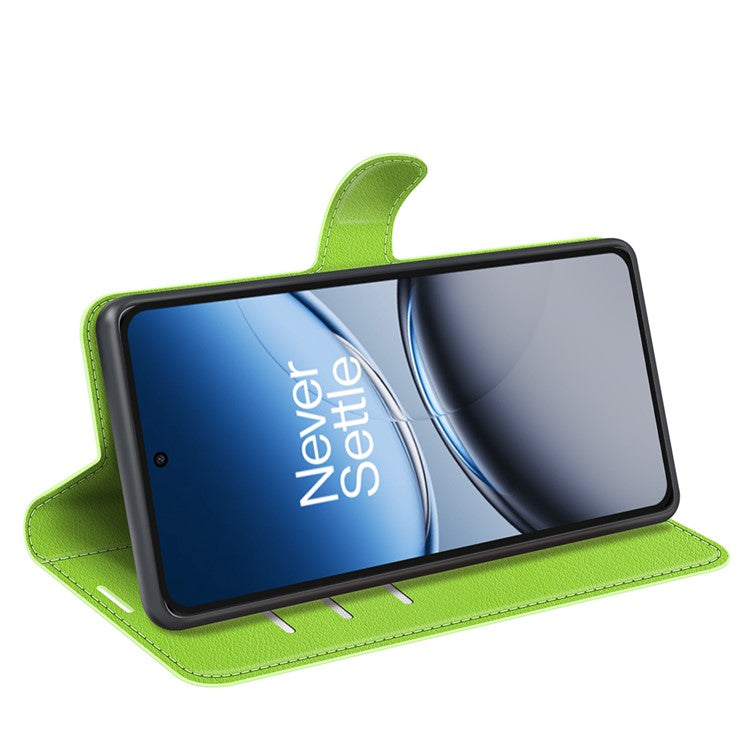 For OnePlus Nord 4 Case Litchi Texture Shockproof Leather Wallet Phone Cover - Green