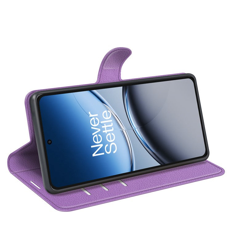 For OnePlus Nord 4 Case Litchi Texture Shockproof Leather Wallet Phone Cover - Purple