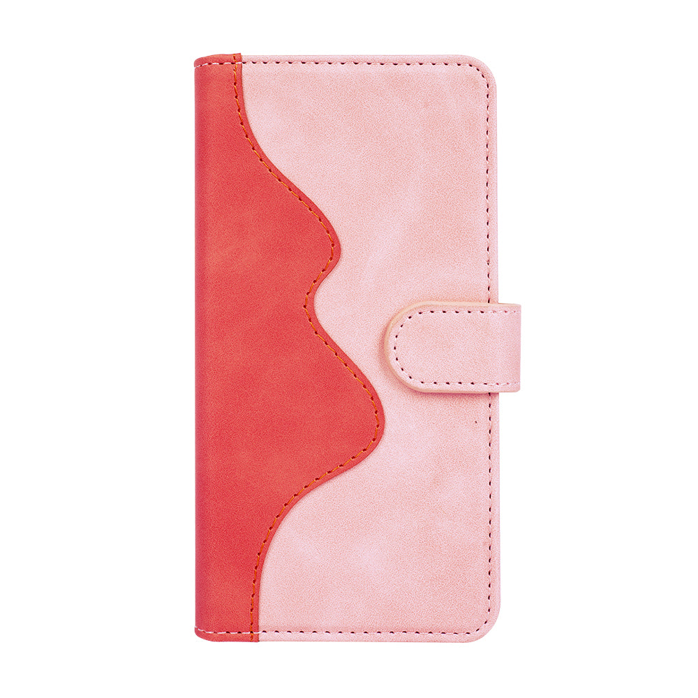 For Samsung Galaxy A06 Wallet Case Leather Phone Cover Splicing Color - Pink