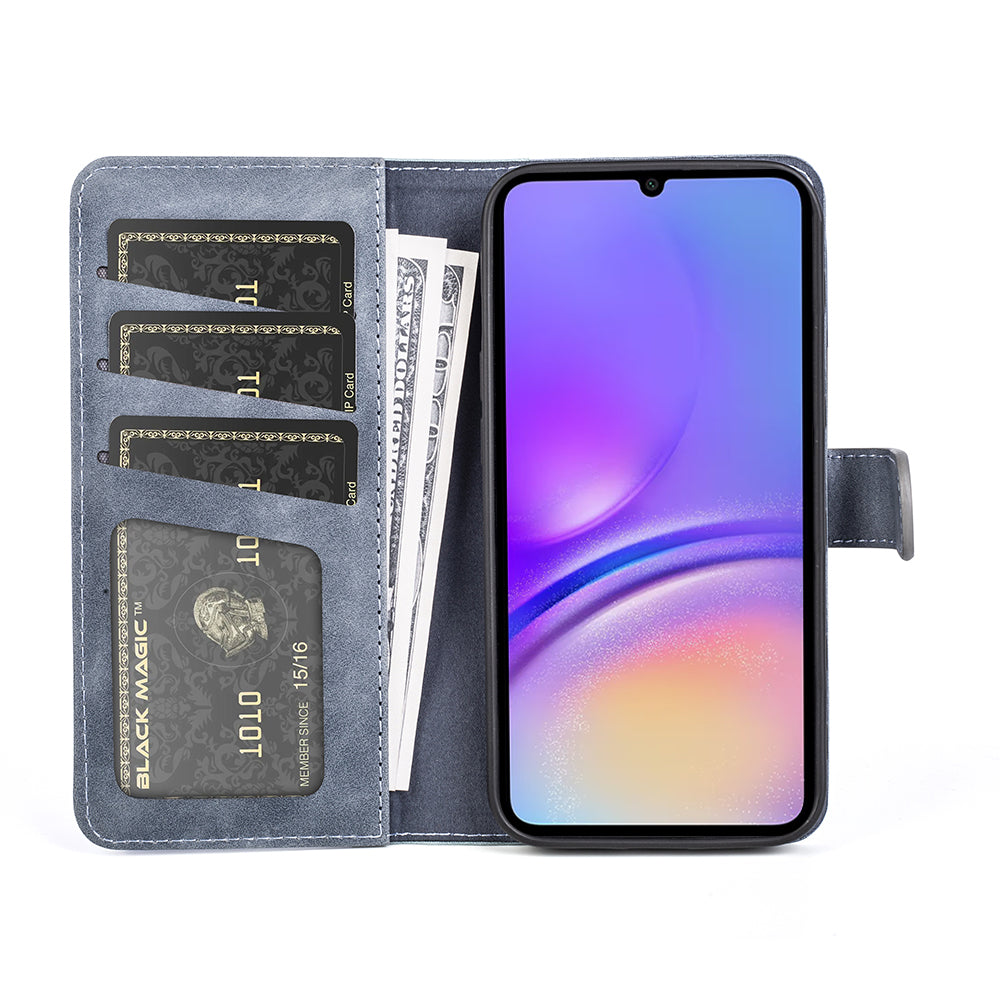 For Samsung Galaxy A06 Wallet Case Leather Phone Cover Splicing Color - Blue