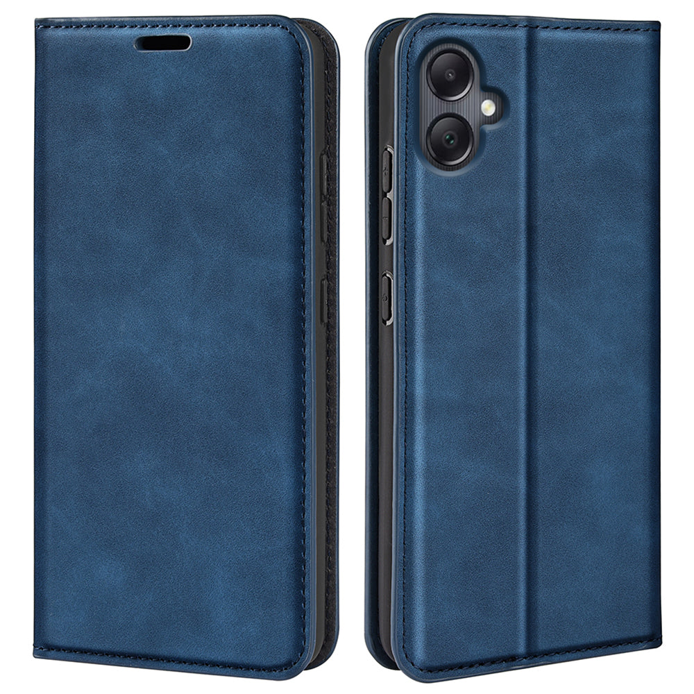 For Samsung Galaxy A06 Case Skin-Touch Leather Wallet Phone Cover - Blue