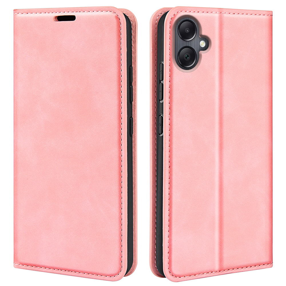 For Samsung Galaxy A06 Case Skin-Touch Leather Wallet Phone Cover - Pink