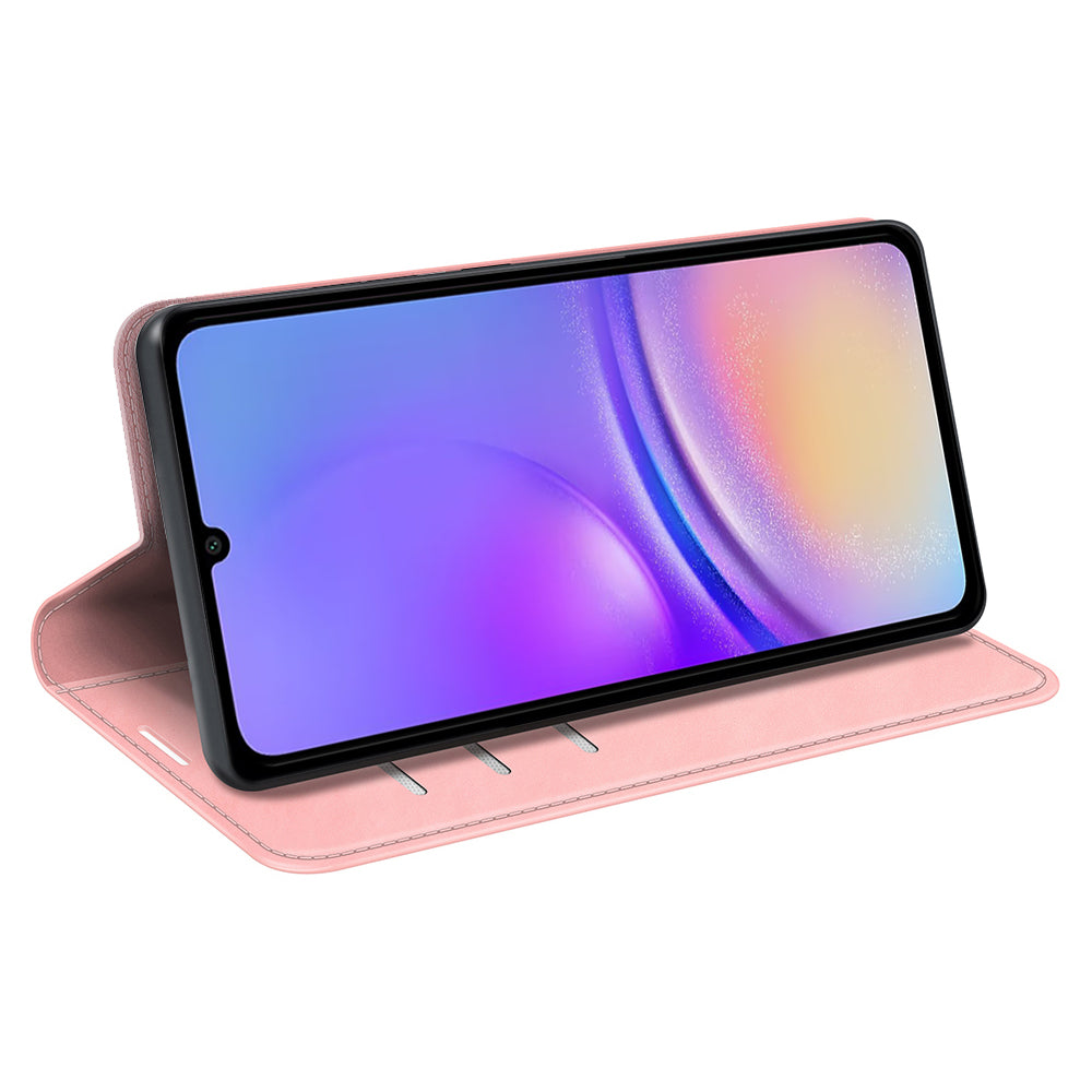 For Samsung Galaxy A06 Case Skin-Touch Leather Wallet Phone Cover - Pink