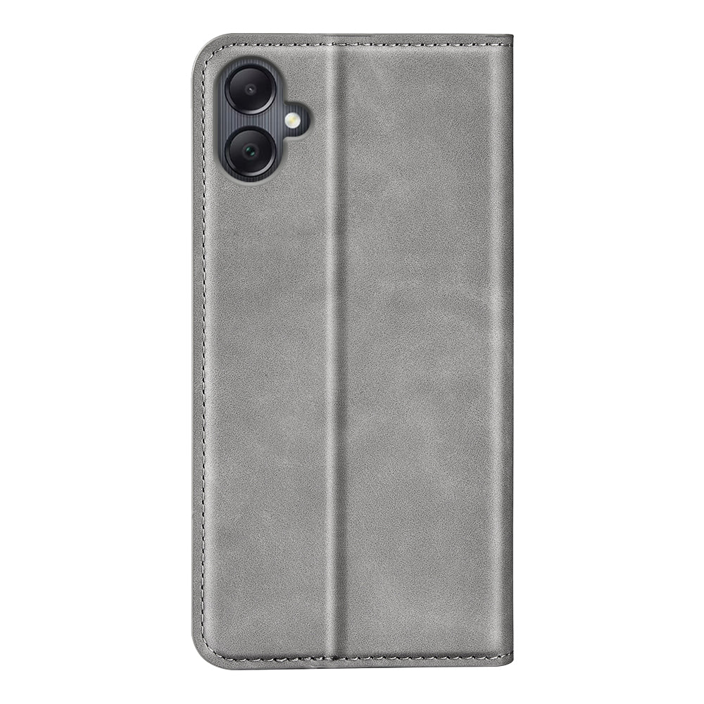 For Samsung Galaxy A06 Case Skin-Touch Leather Wallet Phone Cover - Grey