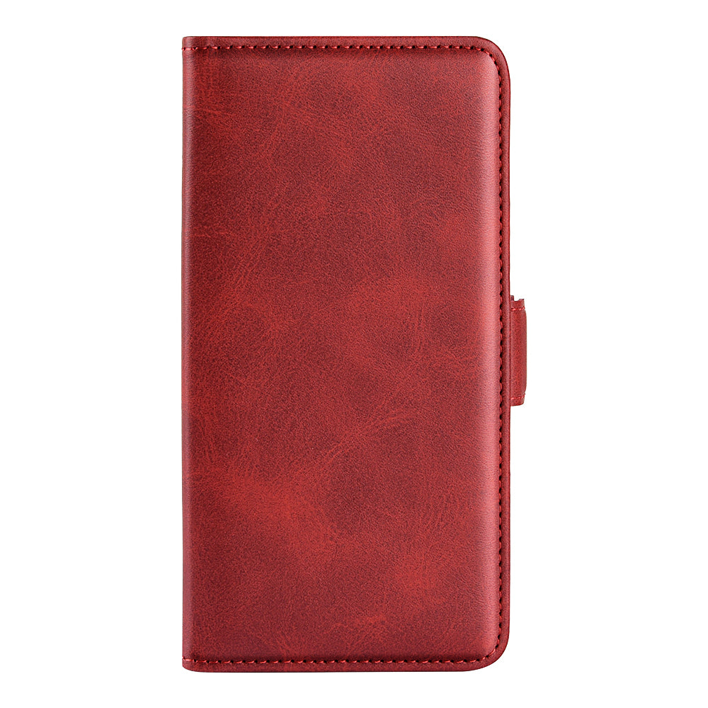 For Samsung Galaxy A06 Stand Case Calf Texture Leather Wallet Phone Cover - Red