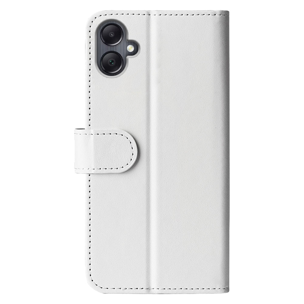 For Samsung Galaxy A06 Wallet Case Crazy Horse Texture Stand Leather Phone Cover - White