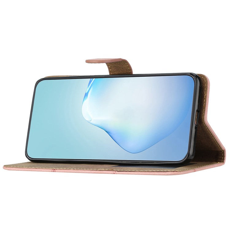 For Google Pixel 9 / 9 Pro Case Crazy Horse Texture PU Leather Wallet Stand Phone Cover - Pink