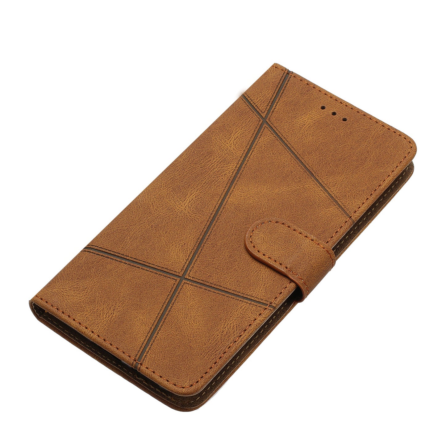 For Samsung Galaxy A06 Case Crazy Horse Texture PU Leather Wallet Stand Phone Cover - Brown