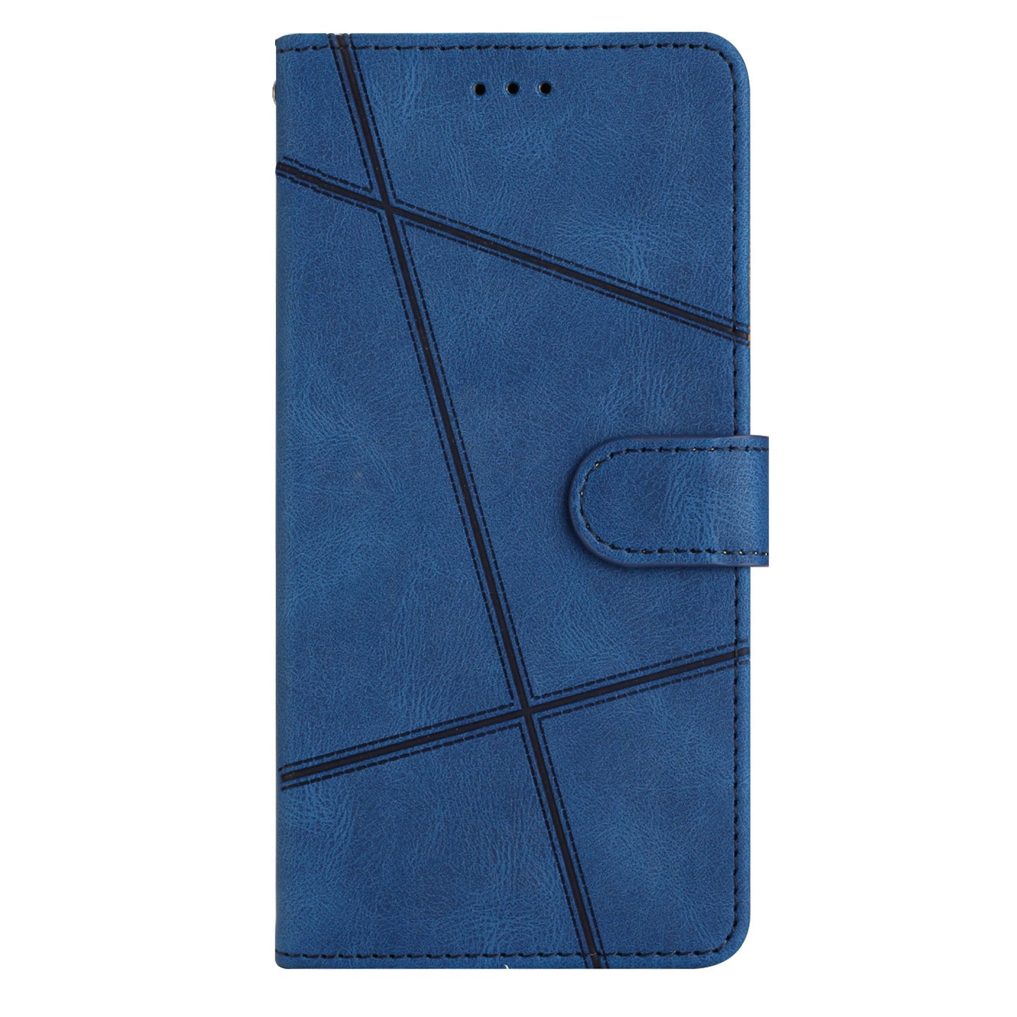 For Samsung Galaxy A06 Case Crazy Horse Texture PU Leather Wallet Stand Phone Cover - Blue