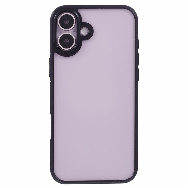 X-LEVEL For iPhone 16 Plus Case Acrylic+Silicone Anti-Scratch Clear Back Phone Cover - Black