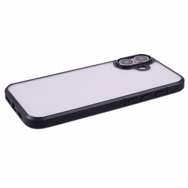 X-LEVEL For iPhone 16 Plus Case Acrylic+Silicone Anti-Scratch Clear Back Phone Cover - Black