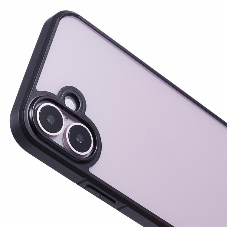 X-LEVEL For iPhone 16 Plus Case Acrylic+Silicone Anti-Scratch Clear Back Phone Cover - Black