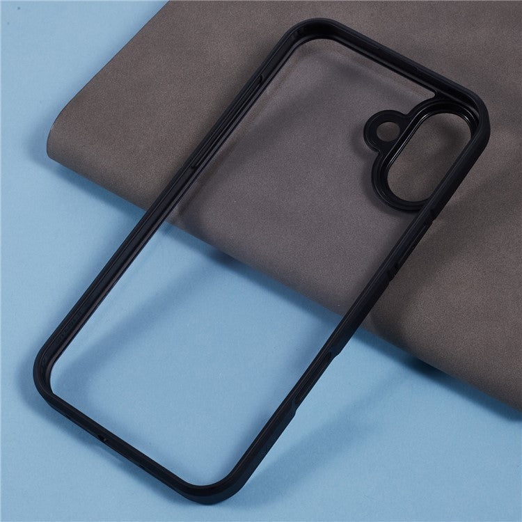 X-LEVEL For iPhone 16 Plus Case Acrylic+Silicone Anti-Scratch Clear Back Phone Cover - Black