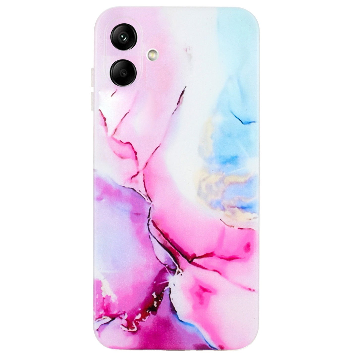For Samsung Galaxy A06 Case Flexible TPU Marble Pattern Phone Cover - Pink / Blue