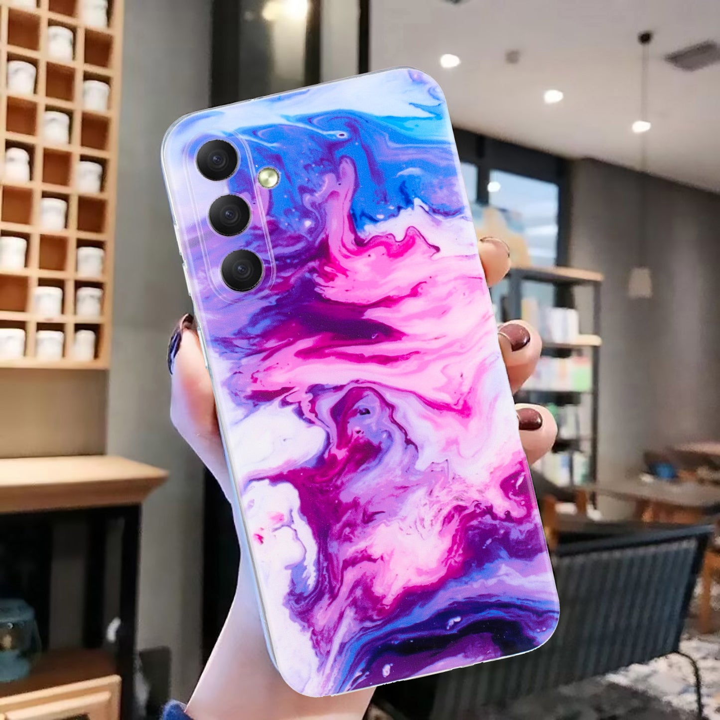 For Samsung Galaxy A16 5G / A16 4G Case Flexible TPU Marble Pattern Phone Cover - Rose
