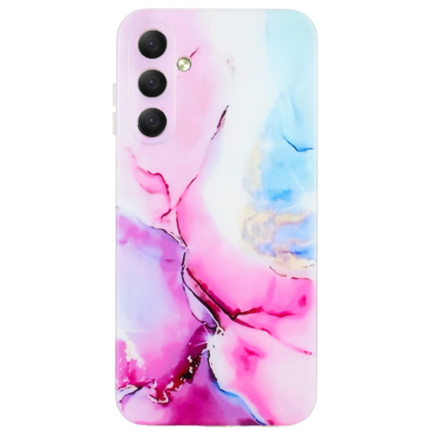 For Samsung Galaxy A16 5G / A16 4G Case Flexible TPU Marble Pattern Phone Cover - Pink / Blue