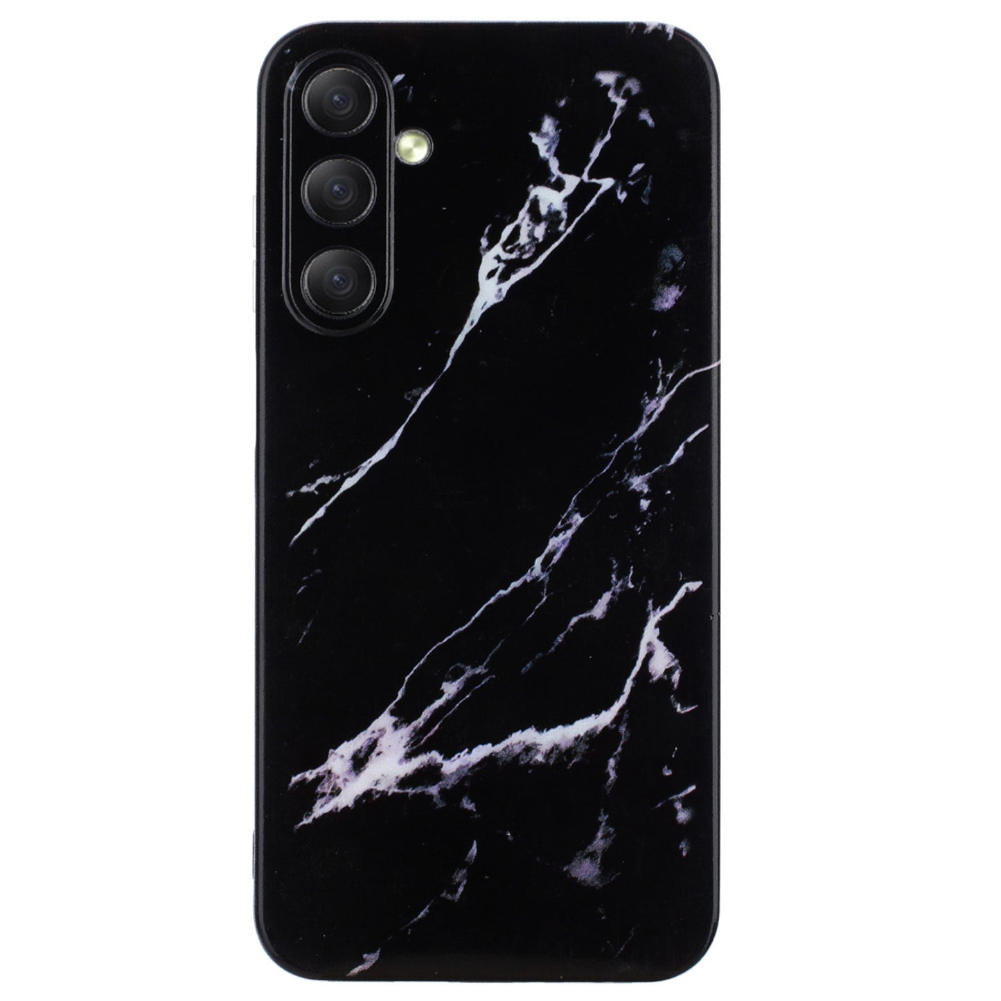 For Samsung Galaxy A16 5G / A16 4G Case Flexible TPU Marble Pattern Phone Cover - Black