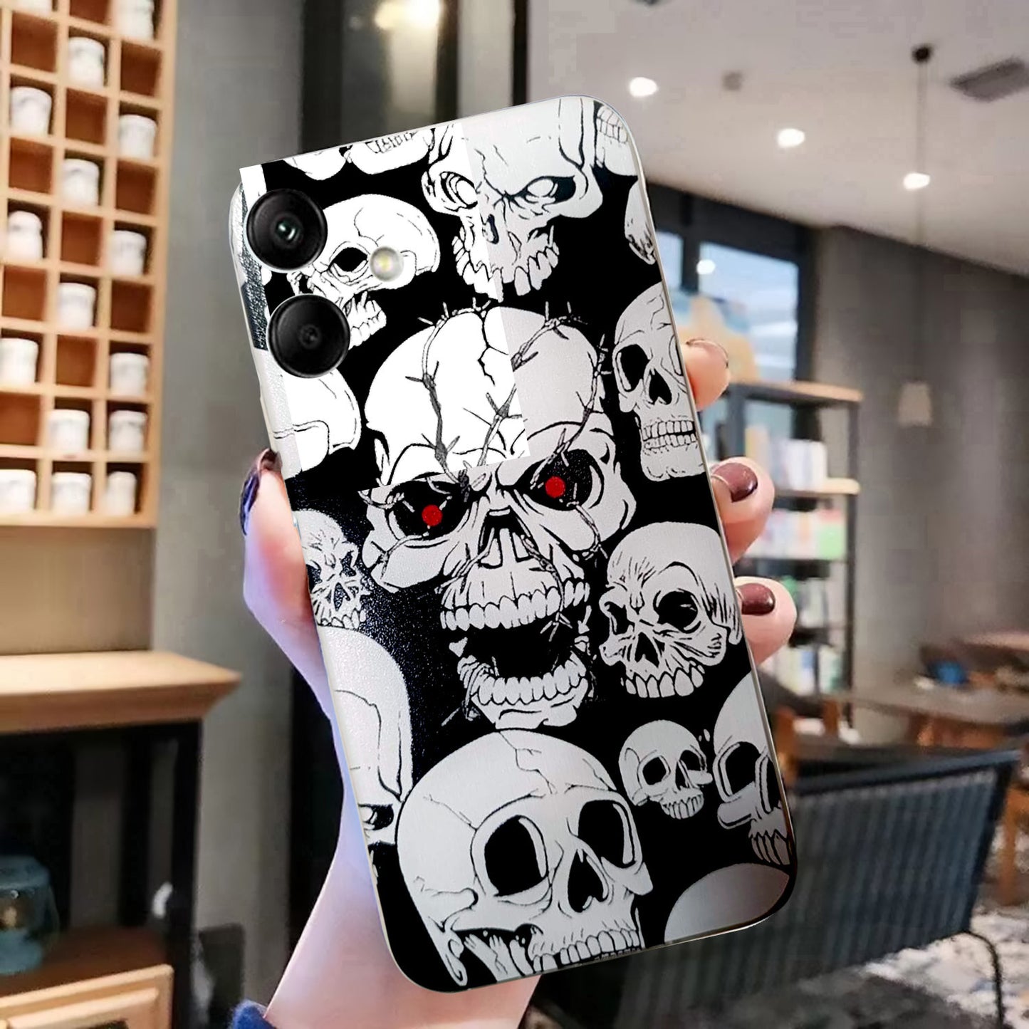 For Samsung Galaxy A06 Case Pattern Printing Cell Phone TPU Back Cover - Skull