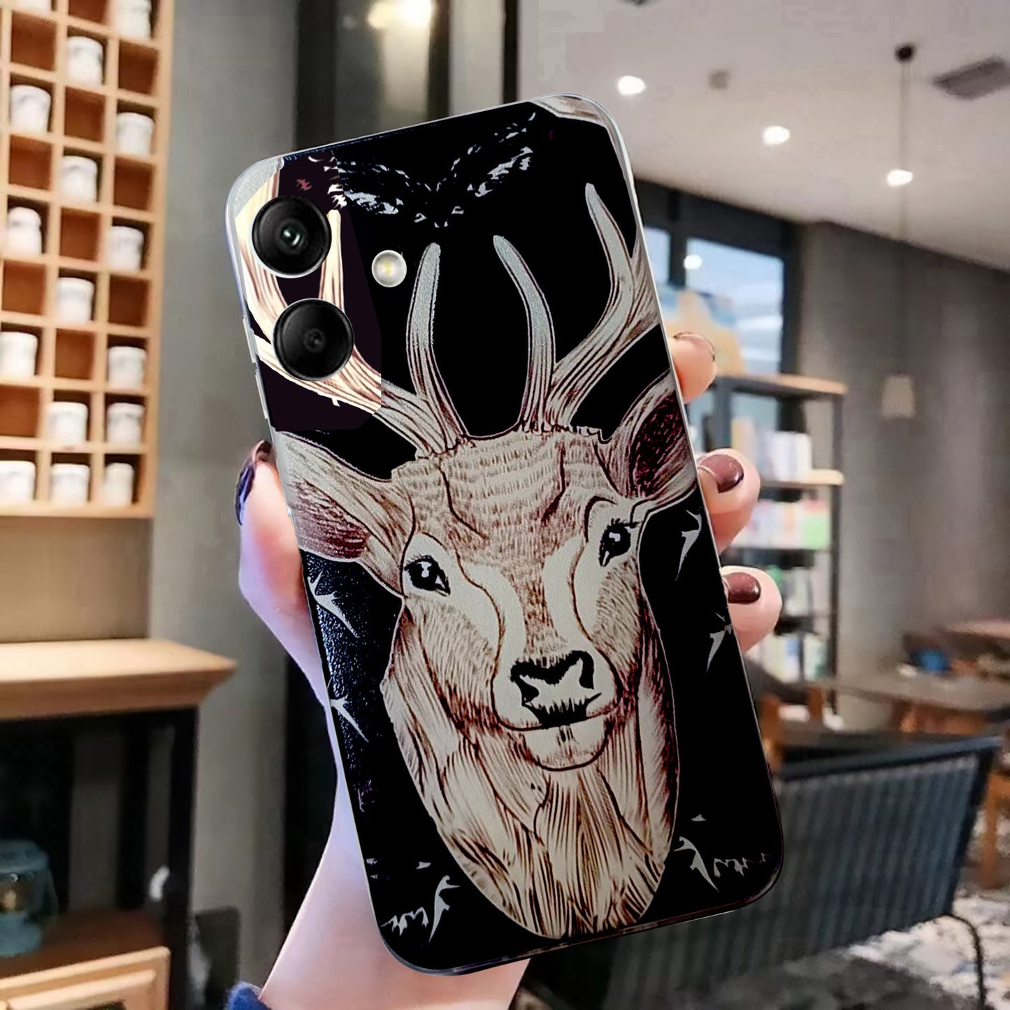 For Samsung Galaxy A06 Case Pattern Printing Cell Phone TPU Back Cover - Deer Head