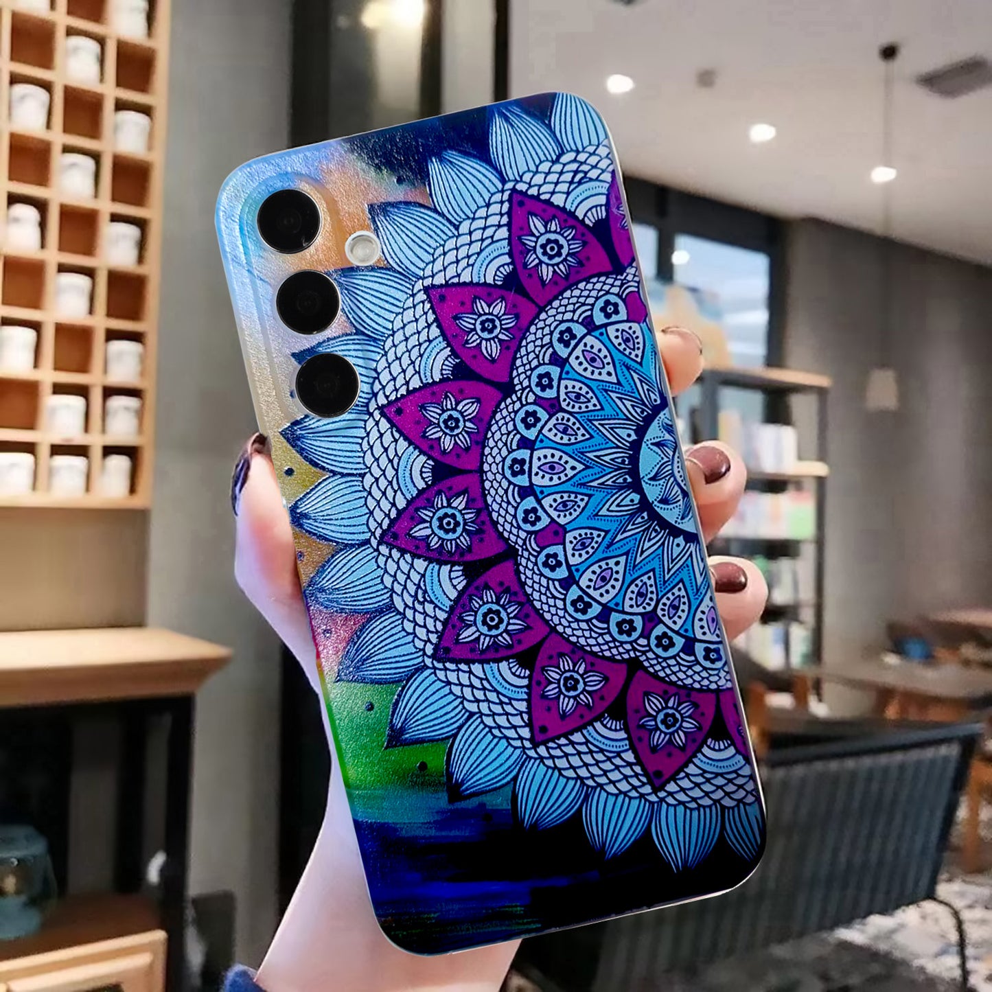 For Samsung Galaxy A16 5G / A16 4G Case Pattern Printing Cell Phone TPU Back Cover - Mandala Flower