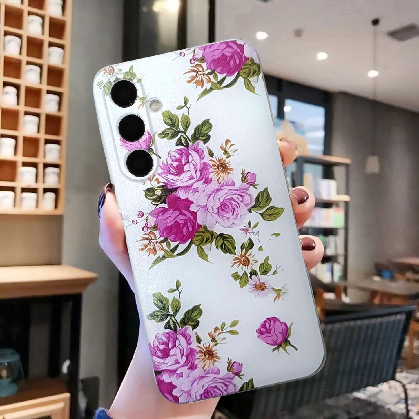 For Samsung Galaxy A16 5G / A16 4G Case Pattern Printing Cell Phone TPU Back Cover - Rose Flower